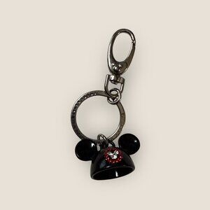 Disney Mickey Mouse Black & Red Crystal Keychain Keyring Bag Clip